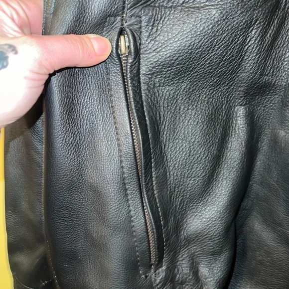 Vintage Zony Inc Heavy Duty Genuine Leather Motorcycle Jacket Size M - Picture 10 of 15